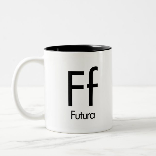 Alphabet de tasse de typographie - Futura (Gauche)