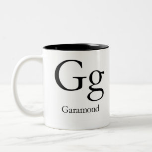 Alphabet de tasse de typographie - Garamond