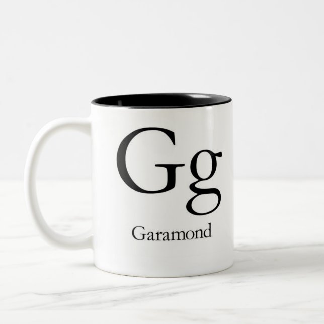 Alphabet de tasse de typographie - Garamond (Gauche)