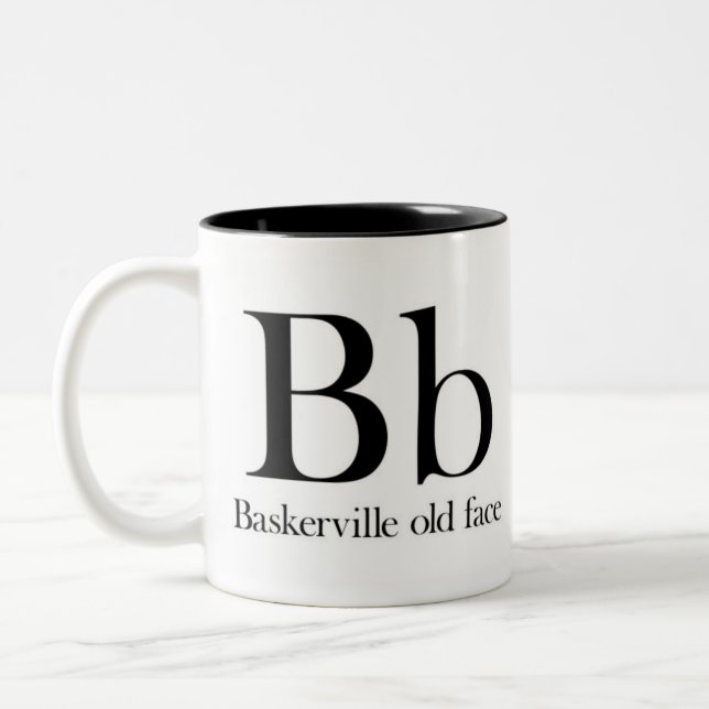 Alphabet de tasse de typographie - vieux visage de (Gauche)