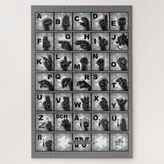 Alphabet digital allemand 4 - noir / Puzzle