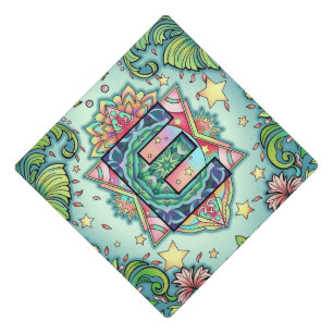 Alphabet E mandala Graduation Cap Topper