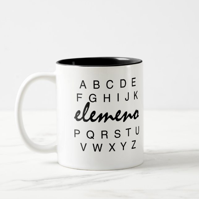 Alphabet Elemeno Mug (Left)