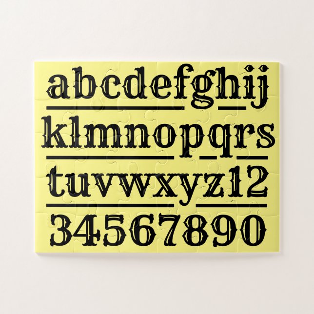 Alphabet et chiffres conceptions puzzle puzzle (Horizontal)