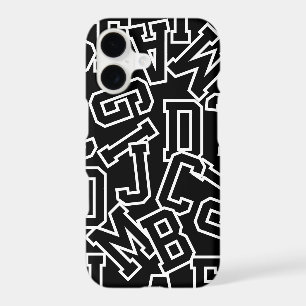 Alphabet et chiffres noir et blanc