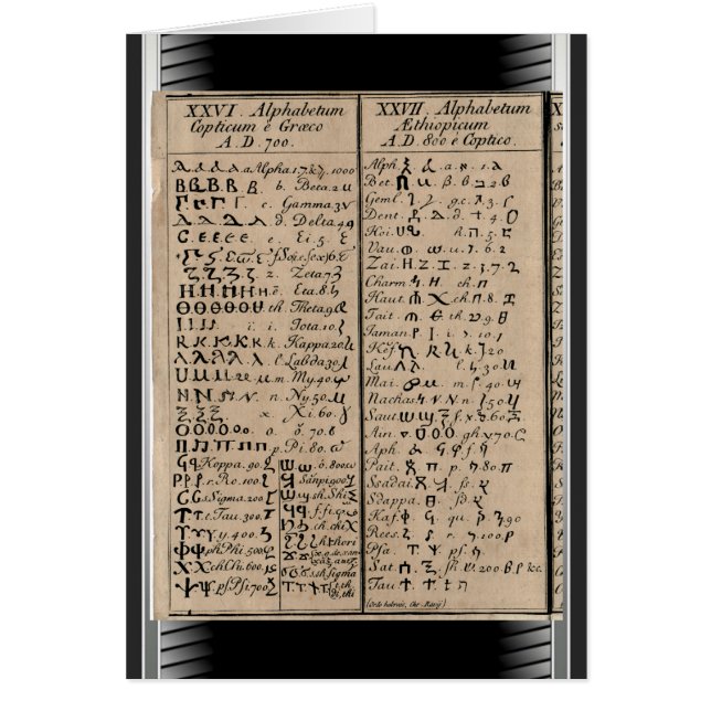 Alphabet éthiopien-copte (Devant)