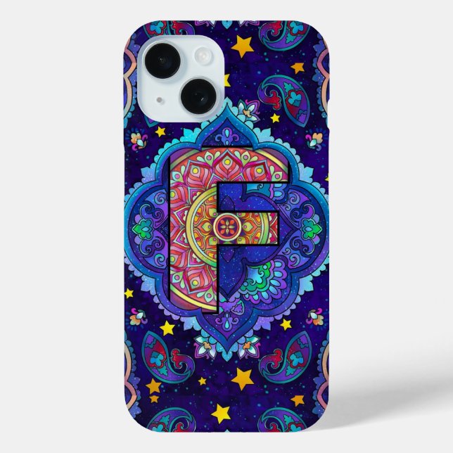 Alphabet F mandala  Case-Mate iPhone Case (Back)