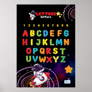 Alphabet Featuring Outer Space Poster