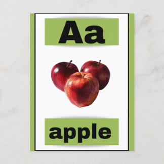alphabet flash card(with real picture) holiday postcard