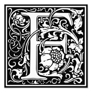 Alphabet floral Lettre monogramme F Photo Imprimer