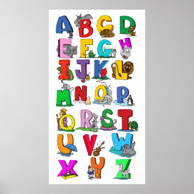 alphabet (from 14.95) cartoon wall chart (Front)