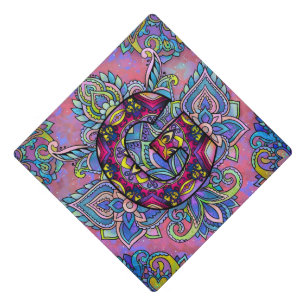Alphabet G mandala Graduation Cap Topper