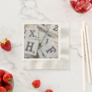 Alphabet Game Letter Tiles Napkin