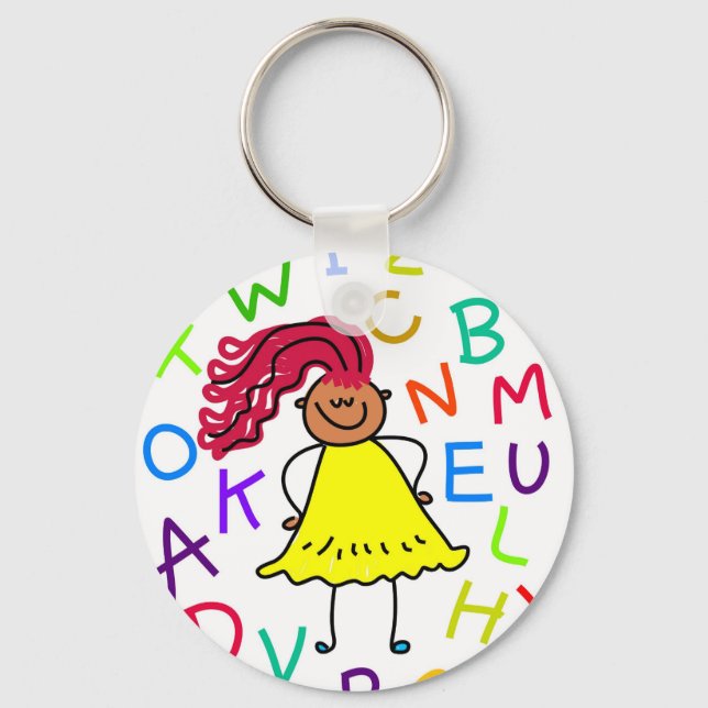 Alphabet Girl Keychain (Front)