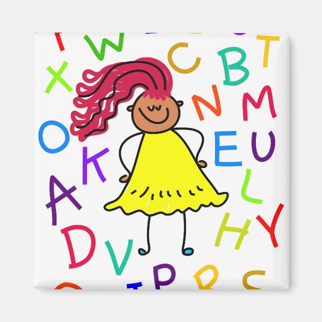 Alphabet Girl Magnet (Front)