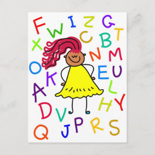 Alphabet Girl Postcard