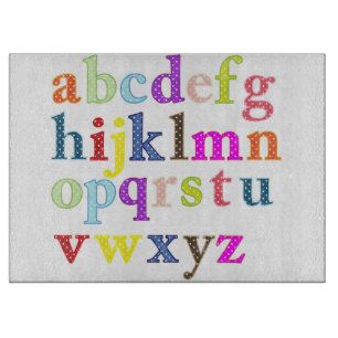Alphabet Glass Cutting Board