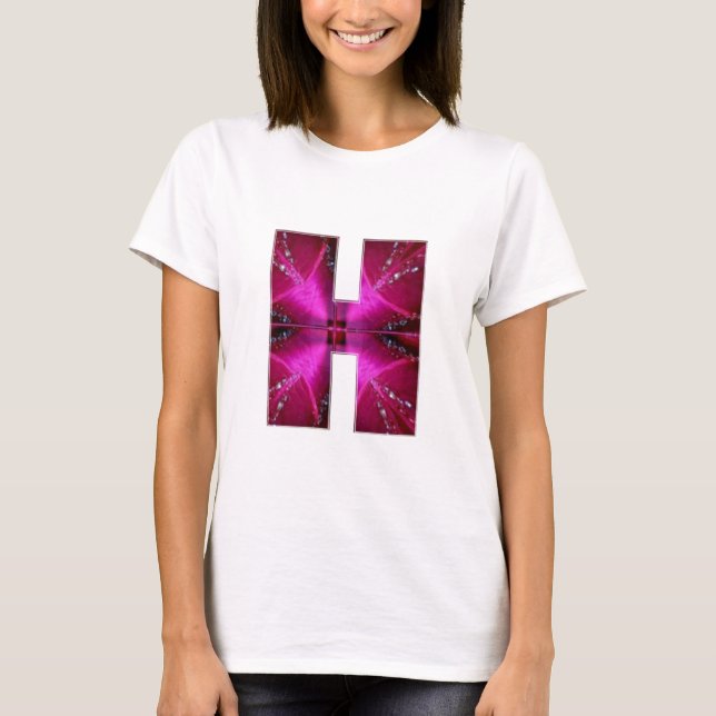Alphabet  H HH HHH  :  Sparkle Theme Star Circle T-Shirt (Front)