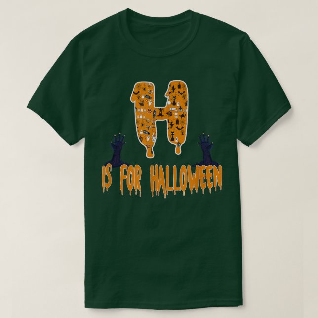 Alphabet H is for halloween 136 T-Shirt (Design Front)