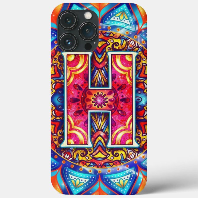 Alphabet H mandala Case-Mate iPhone Case (Back)