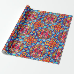 Alphabet H mandala Wrapping Paper