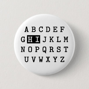 Alphabet Hi 2 Inch Round Button