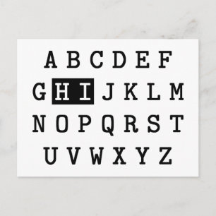 Alphabet Hi Postcard