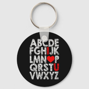 Alphabet I Love You Graphic With Heart Highlight V Keychain