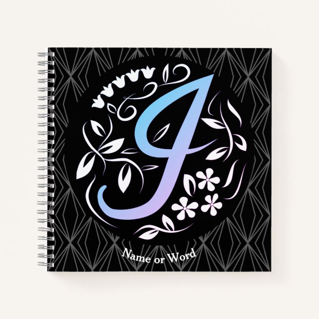 Alphabet I Monogram Handwritting Notebook (Front)