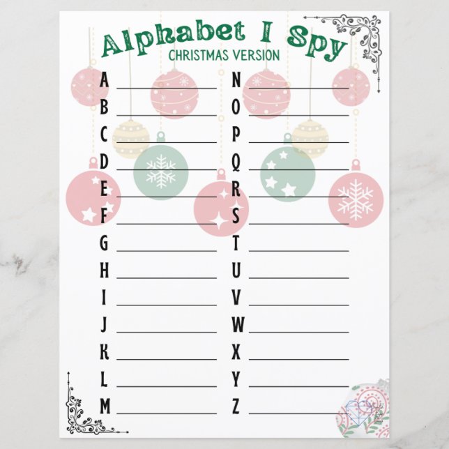 Alphabet I Spy - Christmas Version (Front)