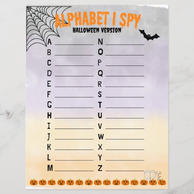 Alphabet I Spy - Halloween Version (Front)