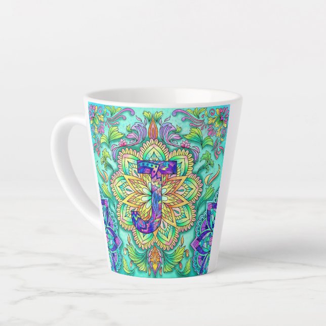 Alphabet J Latte Mug (Left Angle)