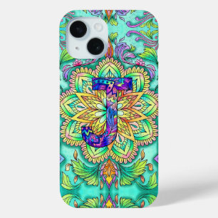 Alphabet J mandala iPhone 15 Case