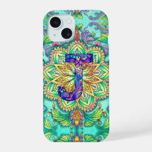 Alphabet J mandala  iPhone 15 Case