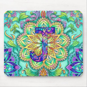 Alphabet J mandala Mouse Pad
