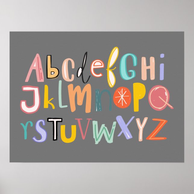 Alphabet kids cool typography poster (Front)