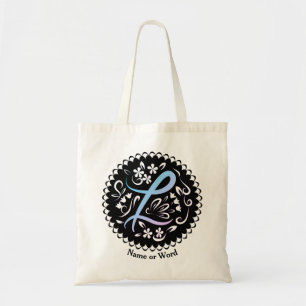 Alphabet L Monogram Handwritting Tote Bag