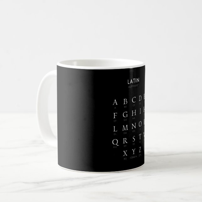 Alphabet Latin Letters Coffee Mug (Front Left)