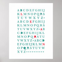 Alphabet Learn Letter Modern Typography ABC Poster