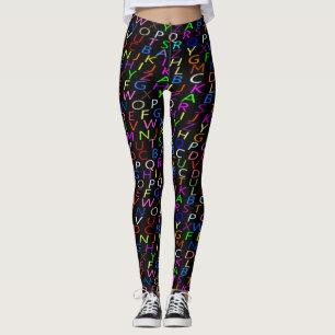 Alphabet Leggings noirs