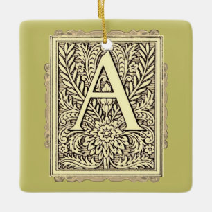Alphabet Letter A Ceramic Ornament