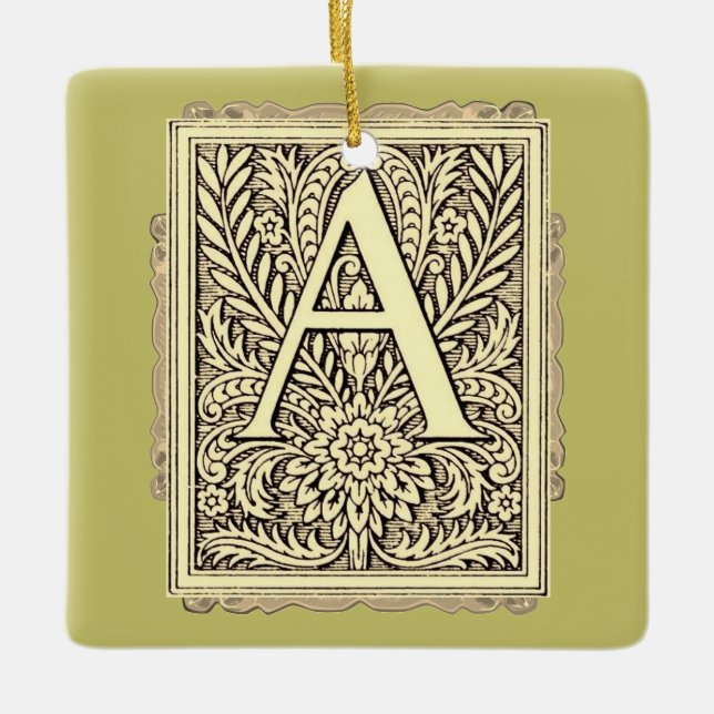 Alphabet Letter A Ceramic Ornament (Front)