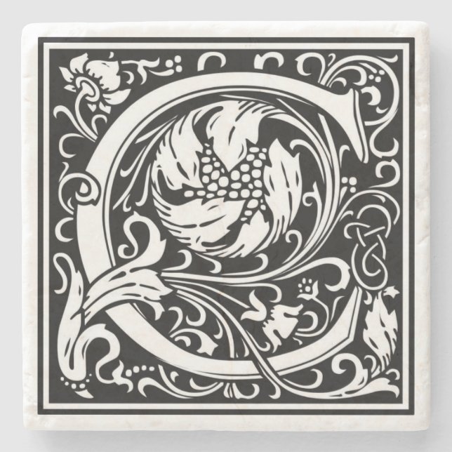 Alphabet Letter C Vintage  Stone Coaster (Front)