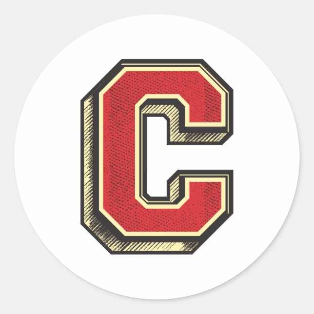 Alphabet Letter ✪ C ✪ Vintage style Classic Round Sticker (Front)