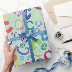 Alphabet Letter C Wrapping Paper - Green