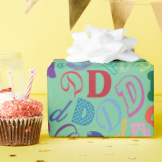 Alphabet Letter D Wrapping Paper - Green