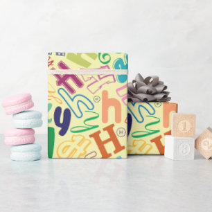 Alphabet Letter H Wrapping Paper - Yellow