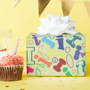 Alphabet Letter I Wrapping Paper - Green