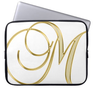 Alphabet letter initial background laptop sleeve