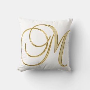 Alphabet letter initial background throw pillow
